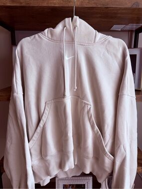 Nike Beige/Cream Pullover Hoodie with Mini Swoosh